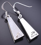 Silver & Turquoise Navajo Inlay Dangle Earrings by James Manygoats 6D07O