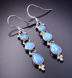 Silver & Opal Water Drops Navajo Earrings by Gary Shorty 3G03F