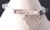 Silver & Opal Navajo Inlay Link Bracelet by Joan Charlie 6H25G