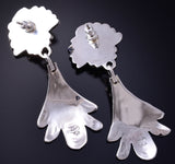 Silver & Turquoise Navajo Handstamped Earrings by Genevieve Francisco 5G16G