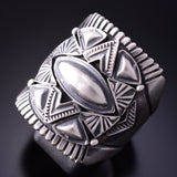 Size 12-3/4 Silver Navajo Handmade Concho Star Mens Ring by Derrick Gordon 4C31U