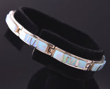 Silver & Opal Navajo Inlay Link Bracelet by Amber Tsosie 3F10D