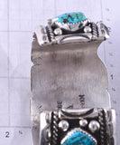 Vintage Silver & Turquoise w/ Coral Navajo "Watch on Side" Watch Bracelet 5K17A