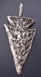 Silver Navajo Tufacast Arrowhead Pendant by Ravis Henry 6H06E