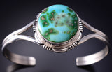 Navajo Silver Bracelet with Sonoran Gold Turquoise by Ty Francisco 6K28J