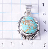Silver & Dry Creek Turquoise Navajo Pendant by Allen Lee 5L17R