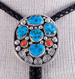 Vintage Turquoise Cross Bolo Tie - 5L11F