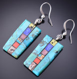 Santo Domingo Pueblo (Kewa) Turquoise Multistone Earrings by Mary Tafoya 6H31J