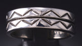Size 12 Silver Navajomade Mountains & Valleys Ring by Erick Begay 6C02V