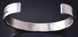 Vintage Silver Navajo Handstamped Concho Style Bracelet by Nora Bill Tahe 5H21D