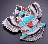 Vintage Knifewing Dancer Inlay Small Brooch by Alonzo Hustito 3J30Z