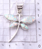 Silver & Opal Navajo Inlay Dragonfly Pendant by TSF 3L08F