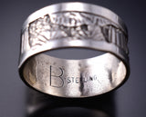 Size 10-1/4 Silver Navajo Hogan "Traditional Home" Ring by Elaine Becenti 6G29R