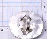 Size 6-3/4 Vintage Silver & Turquoise Neeplepoint Zuni Ring by DJ Ghahate 6A21H