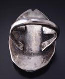 Vintage Size 7-1/4 Silver & Turquoise Navajo Handmade Ring 5F10L