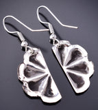 Silver Navajo Handstamped Concho Earrings by Joan Begay 6H25Z