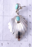 Silver & Turquoise Navajo Handmade Feather Earrings by Genevieve Francisco 5G18P