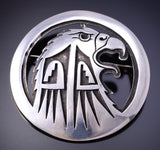 Silver Hopi Handmade Eagle Head Pendant and Brooch 4K10H