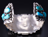 Vintage Silver & Turquoise Navajo Handmade Cluster Bracelet - Touchine 5K17D