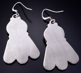 Silver & Turquoise Navajo Handmade Feathers Earrings by Sharon McCarthy 5G16C