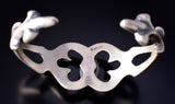 Silver & White Buffalo Turquoise Navajo Sandcast Bracelet by Francis Begay 5L20J