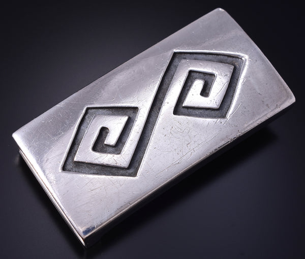 Vintage Silver Navajo Handmade Buckle stamped Kenneth Begay 5G12Q