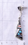 Silver & Turquoise Multistone Zuni Inlay Earrings by Sylvester Boone 6D09L