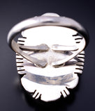 Size 9 Silver & White Buffalo Turquoise Navajo Round Ring - Norvin Johnson 5L07T