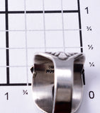Size 8 Silver Navajo Handstamped Concho Ring by Derrick Gordon 6J30F