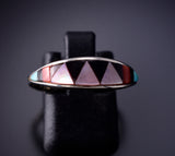 Size 9 Zuni Multistone Inlay Silver Ring by Tammie Qualo 6K27T