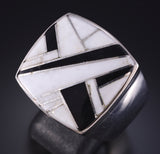 Size 11-3/4 Silver & White Buffalo Turquoise Navajo MENS Ring by Arlene Yazzie 5L05X