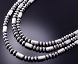 Silver 3-Strand Navajo Pearls Layers Necklace by Tonisha Haley 4A31Z