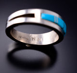Size 10 Turquoise Navajo Men's Ring by Wilbert Muskett 6K22U