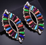 Multi colored stone Petty point Navajo Earring by Tamara Benally 6K02X