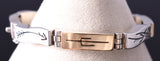 Vintage Silver & 14k Gold For Nature Navajo Link Bracelet Fernando Benally 6E14T