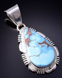 Silver & Golden Hills Turquoise Navajo Handmade Pendant by Rick Tolino 5L13Q