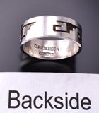 Size 9 Silver Navajo Water Symbol Design Ring by Calvin Peterson 3G05K