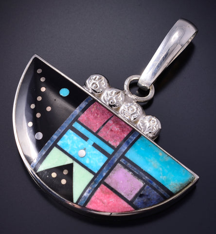 Silver Multistone Navajo Inlay Yei Bi Chei Pendant by Jimmy Harrison 5G12P