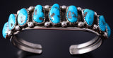 Vintage Silver & Turquoise Navajo Handmade Bracelet 5H25E