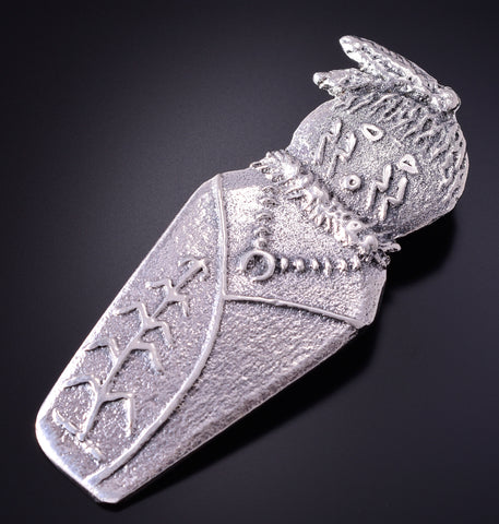 Silver Navajo Tufacast Yei Bi Chei Pendant by Gary Custer 4F23E