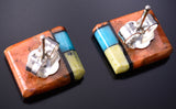 Santo Domingo Pueblo (Kewa) Multistone Post Earrings by Mary Tafoya 6D22B