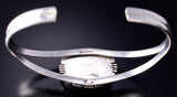 Silver & White Buffalo Turquoise Navajo Open Bracelet by Norvin Johnson 5L21G