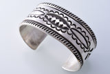 Silver Navajo Handfiled Concho Design Bracelet by Erick Begay 3H21G