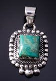Silver & Turquoise Navajo Handmade Pendant 5G22Y