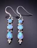 Silver & Opal Water Drops Navajo Earrings by Gary Shorty 3G03F