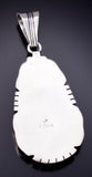 Silver & White Buffalo Turquoise Navajo Handmade Pendant Samuel Yellowhair 6D27G