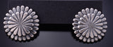 Silver Navajo Handmade Basket Round Earrings by Rita Largo 6F17Q