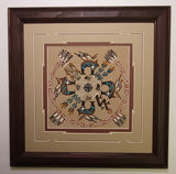 Navajo Sandpainting by Marlene Doby - 4 Bears 5J08B