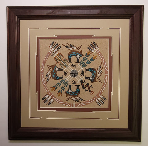Navajo Sandpainting by Marlene Doby - 4 Bears 5J08B