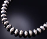 20" Silver Handmade 14mm Navajo Pearls Statement Necklace Bryannen Halwood 6F22U